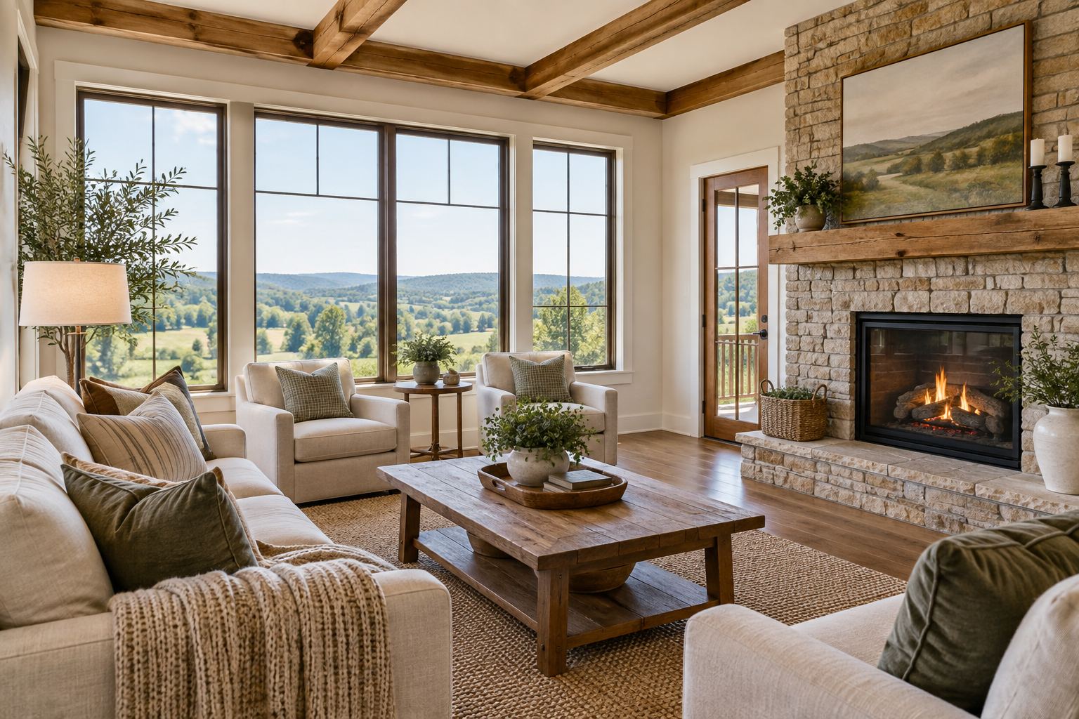 A bright Northwest Arkansas home interior, illustrative